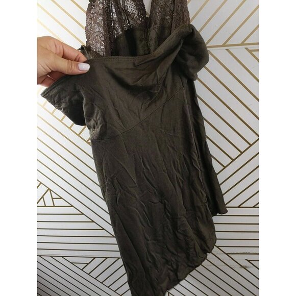 GUESS Women's Brown Halter Neck Top Tank Boho Beaded Drape Flowy Size M NEW - Picture 11 of 11